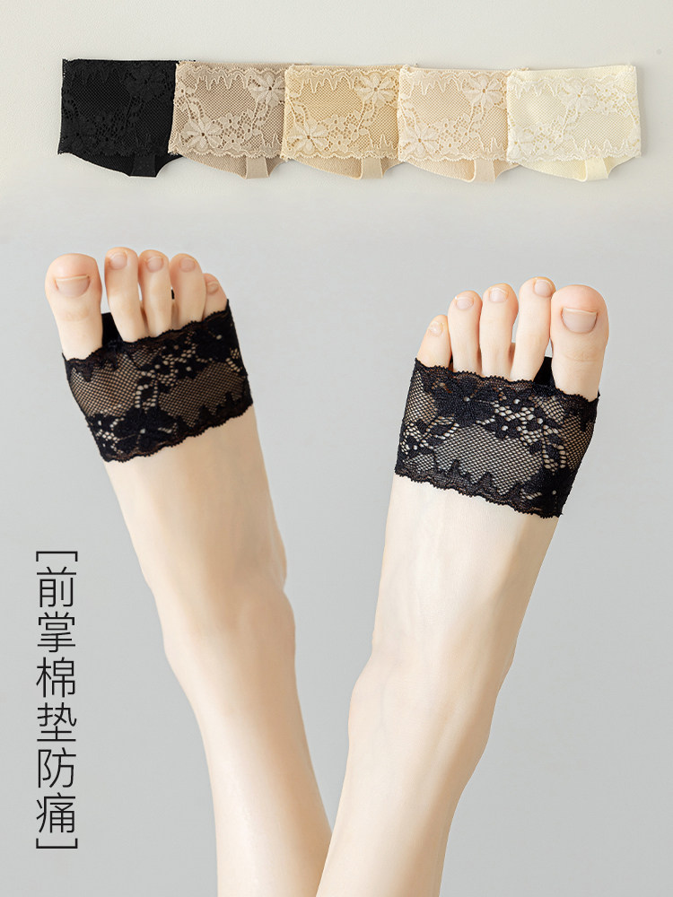 FOREFOOT SOCKS WOMENS SUMMER HALF-AMPUTATED TOE THICKENED INVISIBLE SOCKS FOREFOOT PAD SANDALS HIGH HEELS ARTIFACT HALF-PALM SOCKS