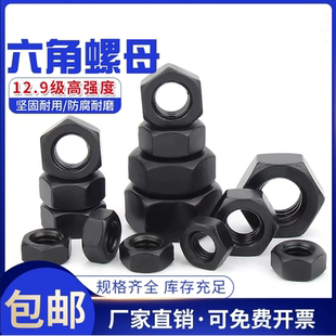 12.9级高强度六角螺帽螺丝帽螺母M6M8M10M12M16m20MM39M42M48M56