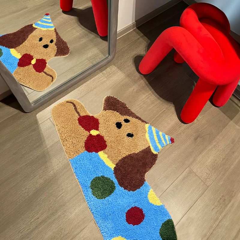 与风与海多巴胺趴趴狗地毯植绒地毯客厅毛毯可爱卧室床边毯吸水垫