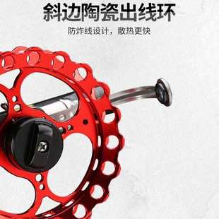 鲟海全金属前打轮带泄力冰钓轮鱼线轮横向手竿改中通竿轮车盘轮渔