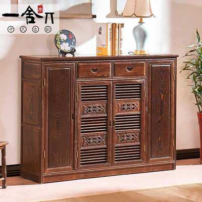 一舍红木家具非洲鸡翅木(学名:非洲崖豆木)鞋柜实木储物柜中式