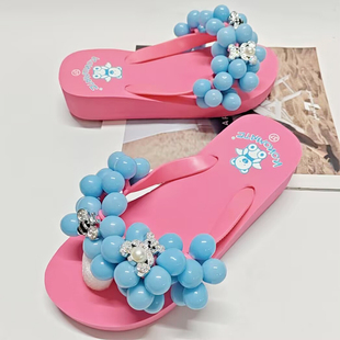 女鞋 厚底防滑度假旅游学生海边沙滩鞋 沙滩鞋 甜美人字拖葡萄拖鞋