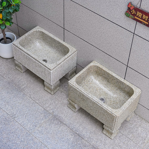 户外大理石落地方形耐用拖把池