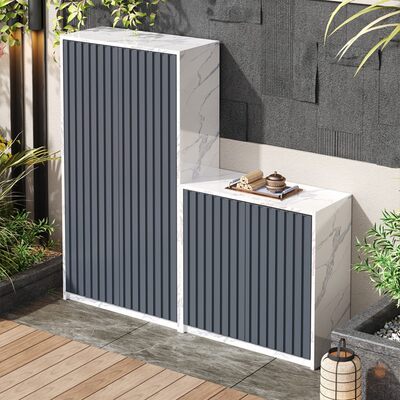 铝合金户外全铝合金储物柜别墅花园防水防晒收纳柜室外操作台