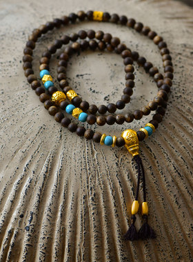 金米黄金女自用纯金108子手串