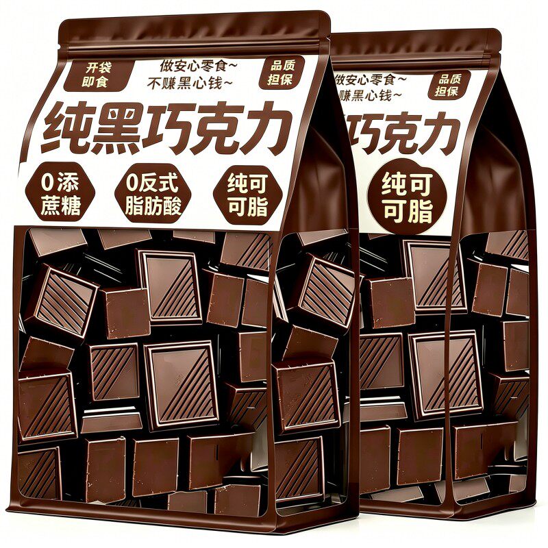 黑巧克力100%纯可可脂俄罗斯风味0无添蔗糖休闲糖果零食批发脂卡