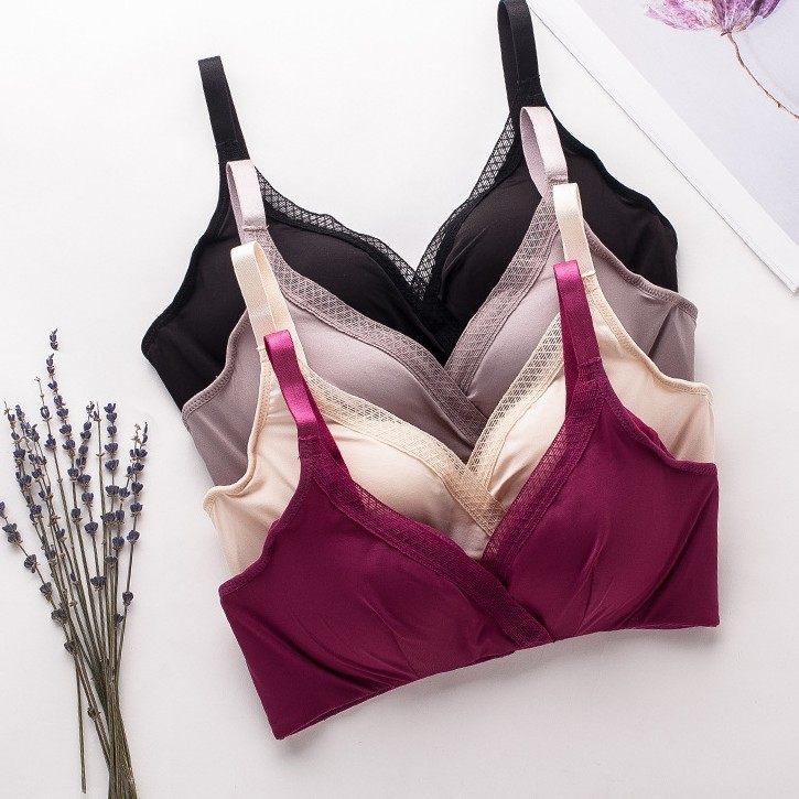 亲肤无钢圈舒适睡眠性感聚拢胸罩无痕真丝内衣女桑蚕丝女士文胸简