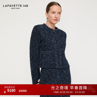 拉飞逸​​钩针编织绒球花呢夹克 LAFAYETTE148 26早春新款
