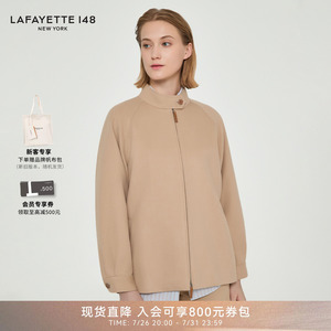 LAFAYETTE148/拉飞逸驼绒拉链前襟立领飞行员夹克通勤风简约外套