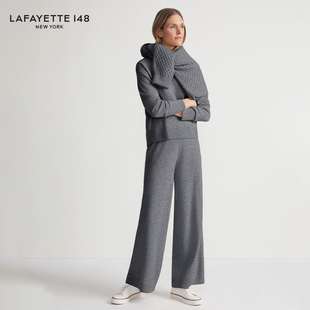 LAFAYETTE148/拉飞逸精梳美利奴羊毛阔腿针织长裤