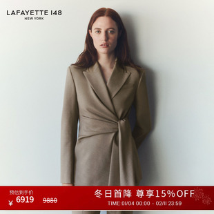 【25秋冬新款】LAFAYETTE148/拉飞逸轻薄零压羊毛系带裹身西装