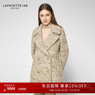 拉飞逸羊毛人字纹双排扣CARCOAT大衣 LAFAYETTE148 25秋冬新款