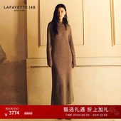LAFAYETTE148 拉飞逸 秋冬H型小立领及踝针织连衣裙