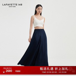 LAFAYETTE148 拉飞逸弹力真丝双绉及地阔腿裙裤