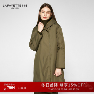 拉飞逸中长款 LAFAYETTE148 不对称连帽鹅绒大衣 25秋冬新款