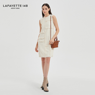 流苏拼接圆领无袖 连衣裙 拉飞逸 LAFAYETTE148