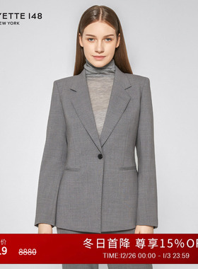 【25秋冬新款】LAFAYETTE148/拉飞逸弹力羊毛单扣收腰西装夹克