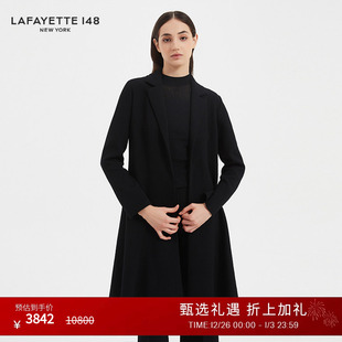 LAFAYETTE148 H型精纺羊毛荷叶边系带风衣 拉飞逸