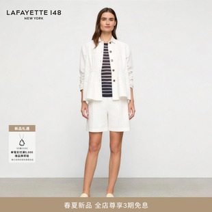 LAFAYETTE148 拉飞逸四面弹力棉锦压褶A字短裤 26春夏新款