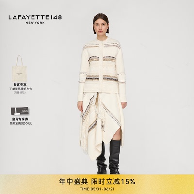 LAFAYETTE148/拉飞逸手工编织细节针织开衫