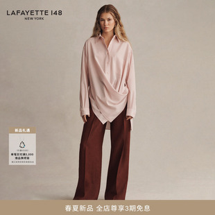 LAFAYETTE148 拉飞逸THAMES高腰亚麻阔腿长裤 26春夏新款