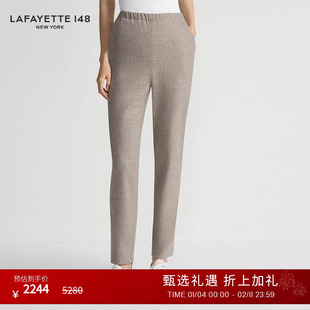 LAFAYETTE148/拉飞逸 羊绒法兰绒松紧腰休闲长裤