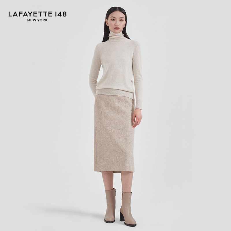 LAFAYETTE148/拉飞逸精梳绵羊毛修身H型铅笔裙