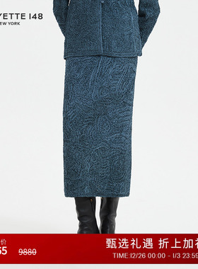 LAFAYETTE148/拉飞逸 重工织带绣花铅笔半裙