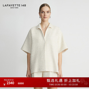 花呢夹克 小香风翼领短袖 LAFAYETTE148 拉飞逸