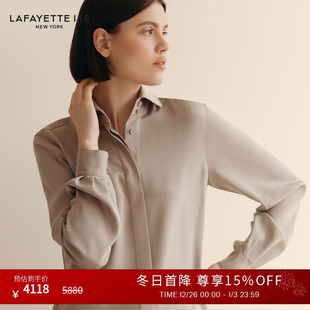 拉飞逸隐藏纽扣得体弹力真丝衬衫 LAFAYETTE148 25秋冬新款