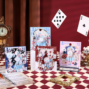 3枚装 资料整理文具 爱丽丝漫旅记览画系列创意金属回形针套装