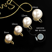 fever同款 施家珍珠耳夹无耳洞女蚊香盘耳环小众耳饰品高级感耳钉
