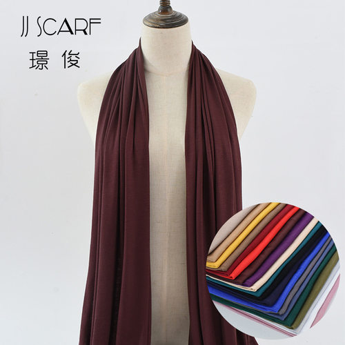 纯色头巾 女 泽西棉Jersey scarf 东南亚百搭围巾 透气柔软