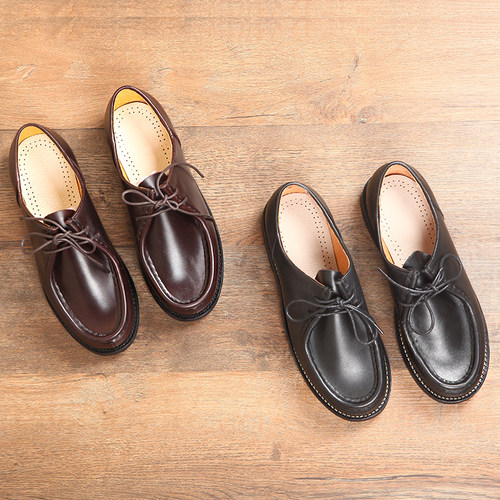 方头复古休闲乐福鞋德比鞋低帮