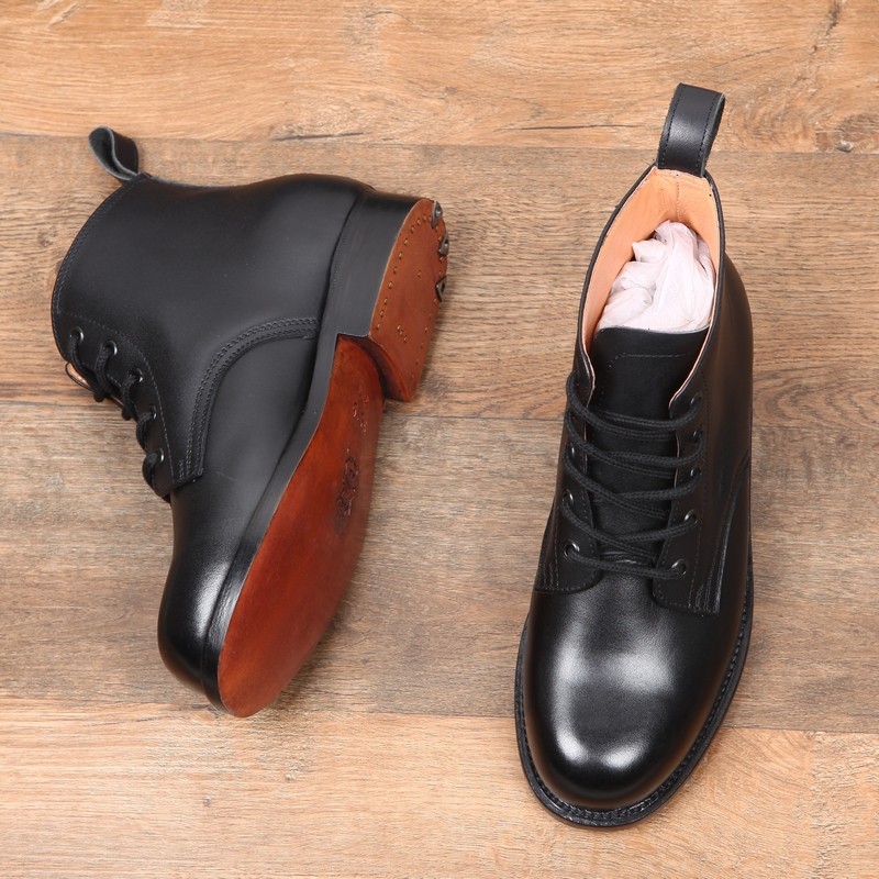 复古55式舰艇高腰皮鞋仪仗队高筒