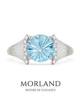 【MORLAND】天然托帕石戒指精切烟花切925银手工拉丝设计款