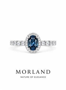 【MORLAND】贵族·伦敦蓝托帕石925银设计款高端礼物女士宝石戒指