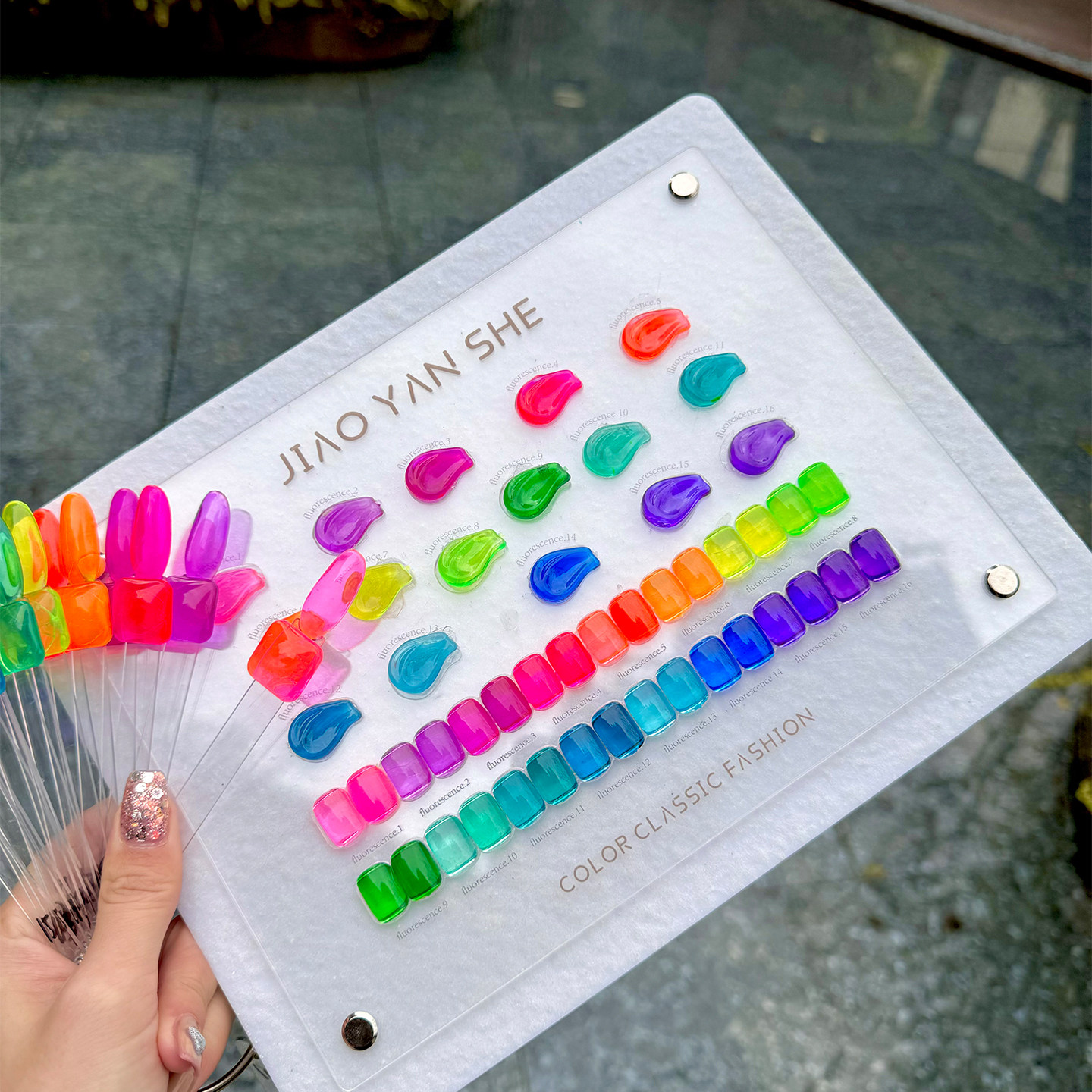JIAOYANSHE彩虹糖16色甲油胶套装琉璃时光冰透荧光糖果冻色系美甲