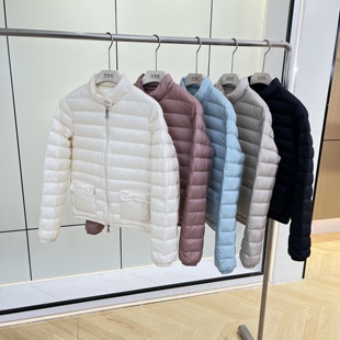 M家95%白鹅绒服轻薄羽绒服女短款立领时尚休闲排骨修身夹克外套潮