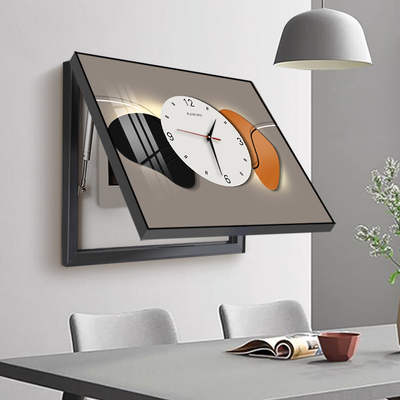 电表箱装饰画带钟表轻奢配电箱遮挡电闸开关盒现代简约时钟挂画