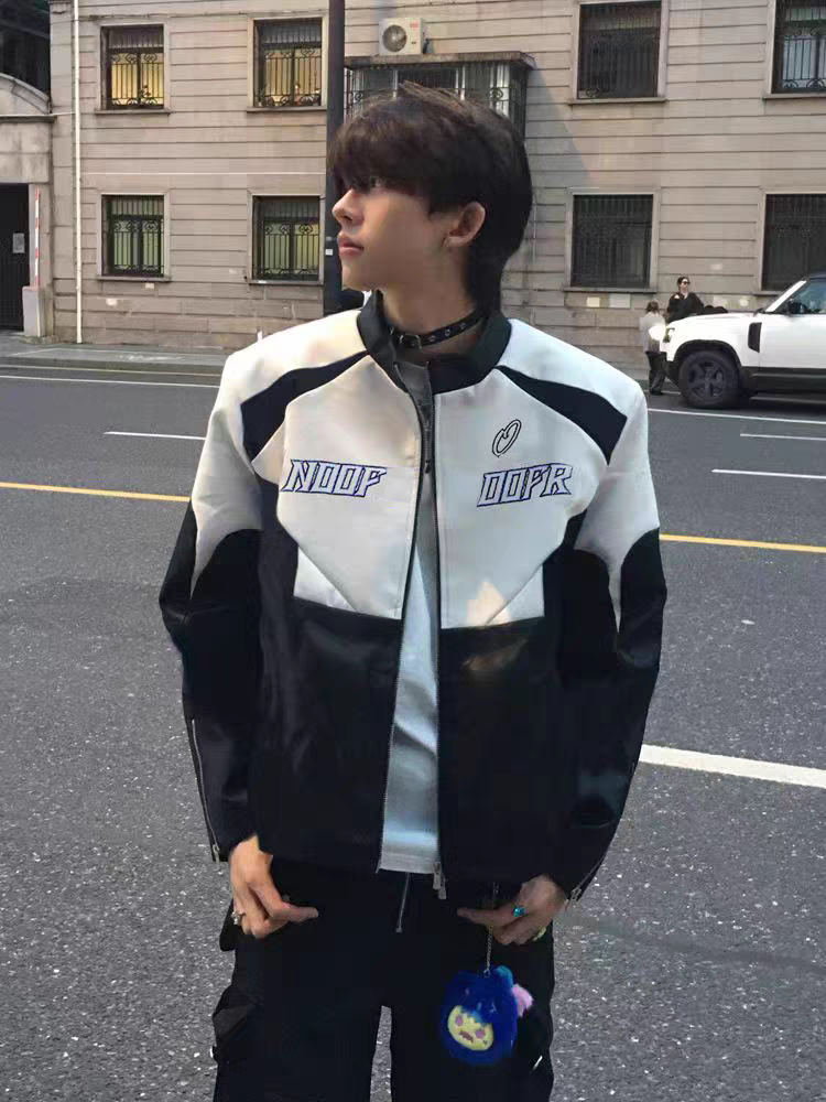 酷酷秋冬新款韩版时尚气质百搭显瘦机车服衣潮流赛车男女外套