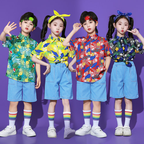儿童演出服装复古港风花运动会开幕式小学生幼儿园啦啦队表演