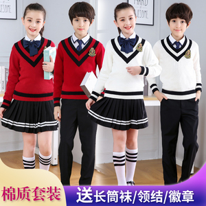 儿童中小学生大合唱演出服装朗诵服英伦风秋冬校服幼儿园园服班服