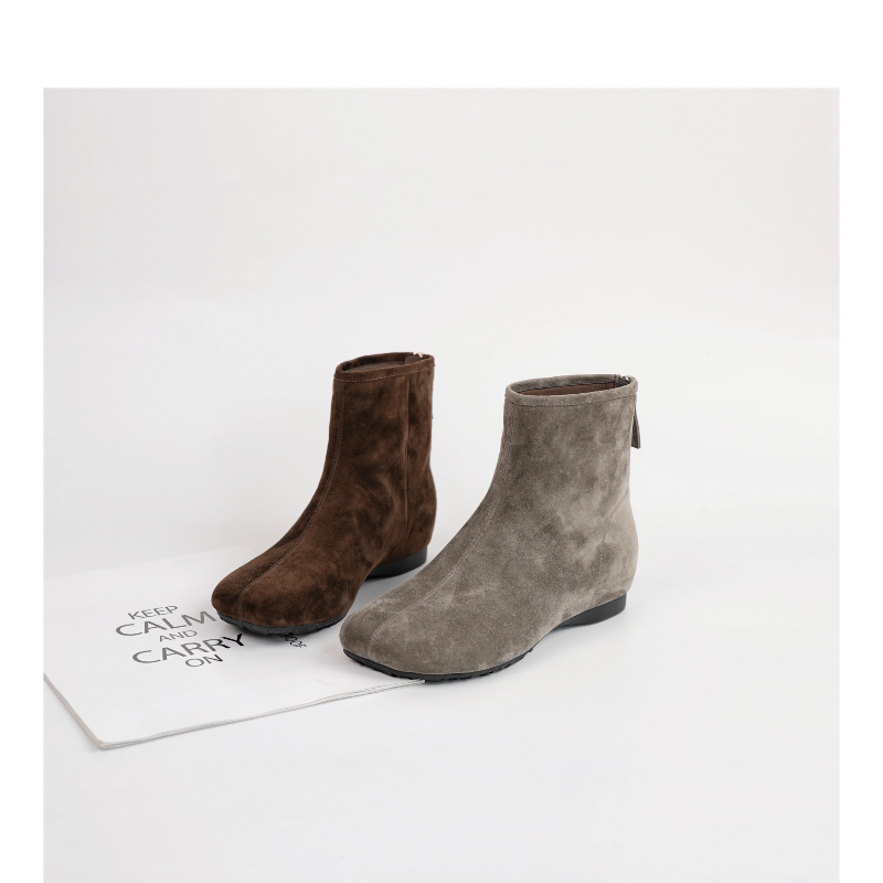 内增高小短靴女简约秋冬季新款