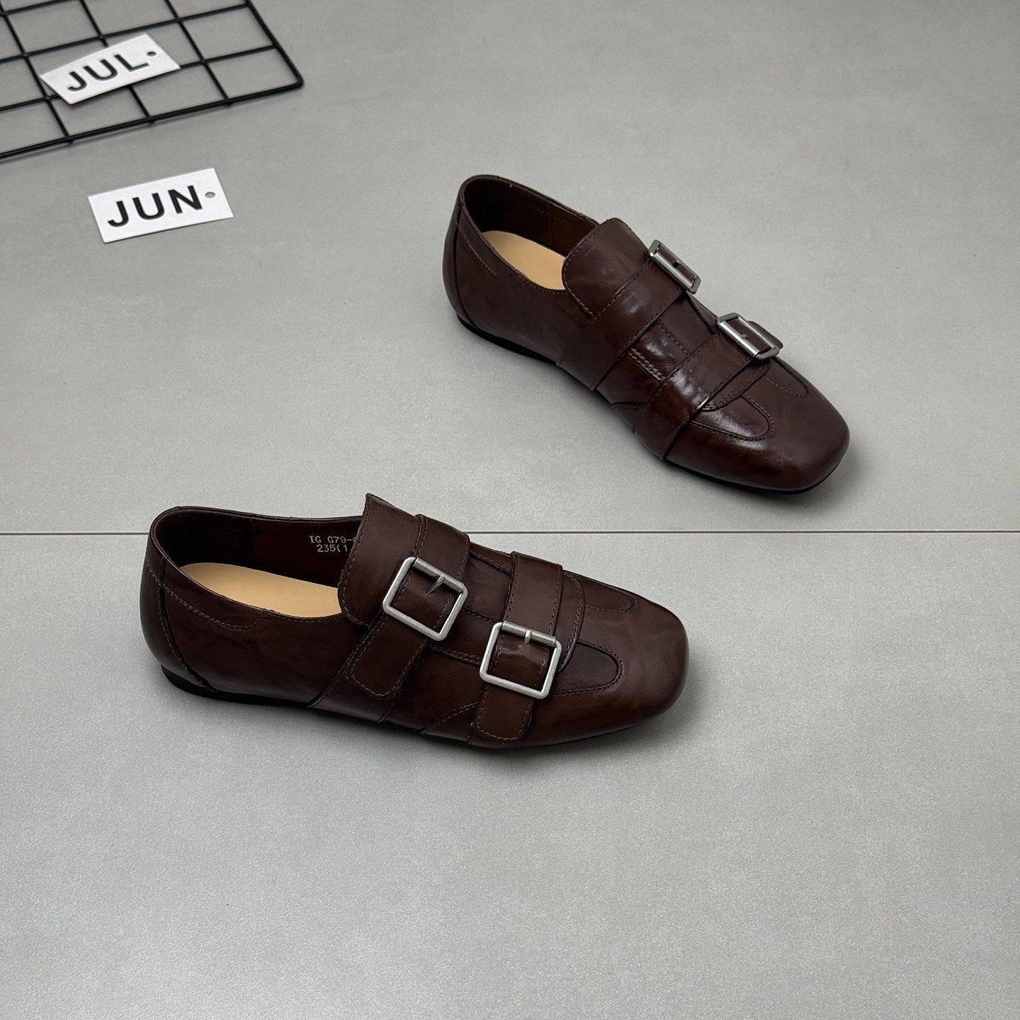 复古时髦小众轻便通勤深口乐福鞋女2026新款方头皮带扣平底小皮鞋,女鞋,乐福鞋（豆豆鞋）,淘宝优惠券,粉丝福利购,淘宝优惠卷