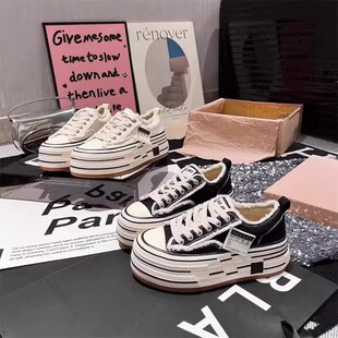 休闲运动松糕板鞋 斯德哥尔乞丐鞋 女 帆布鞋 增高厚底鞋 2026春季 新款