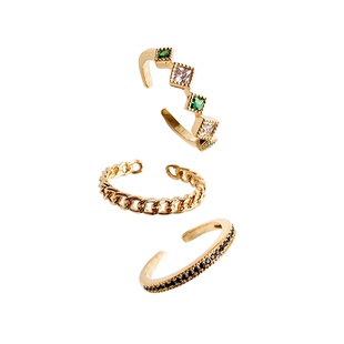 极光三层金色戒指女小众设计气质女潮流百搭轻奢高级感时尚开口