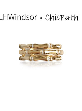 LHWindsor温莎珠宝韧竹竹节复古金戒指欧美小众指环高级感冷淡风