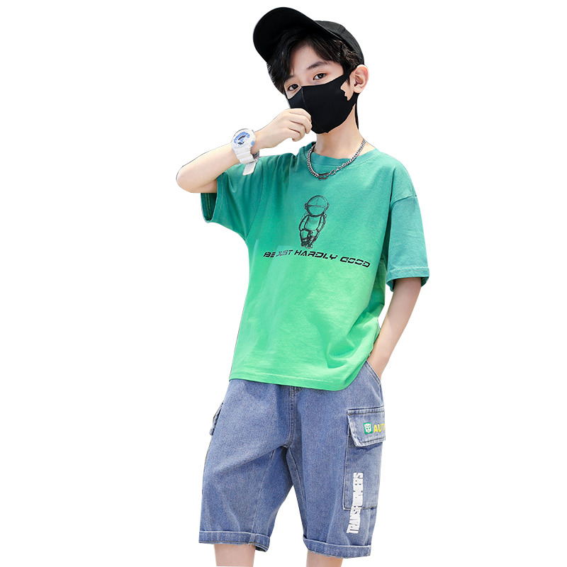 儿童装男童夏装套装2025新款夏季中大童男孩运动薄款夏款酷帅气潮