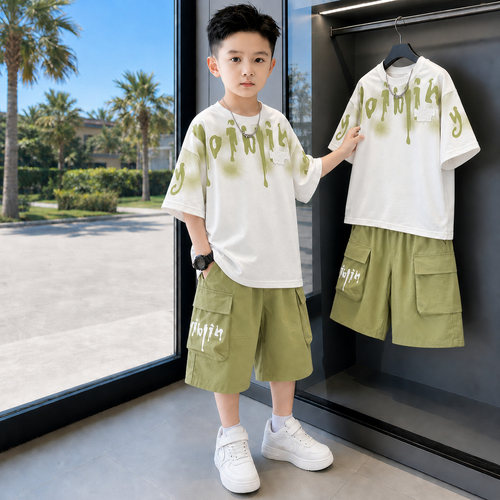 2026新款男童夏季短袖工装套装
